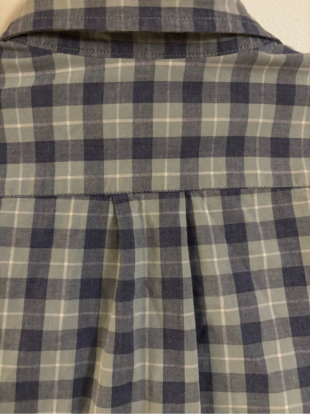 J.Crew White and Light Blue Gingham Plaid Slim Fit Button Down Shirt small